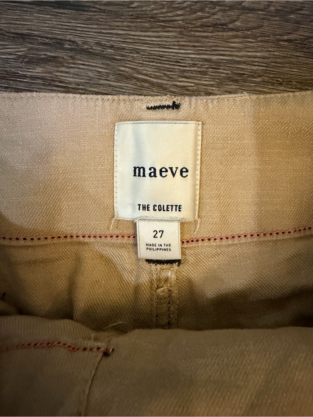 Maeve The Colette Cropped Wide-Leg Pants Contrast-Stitch Linen Edition Size 27 - Picture 7 of 9